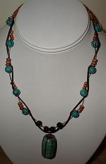 Copper Wire Turquoise Necklace